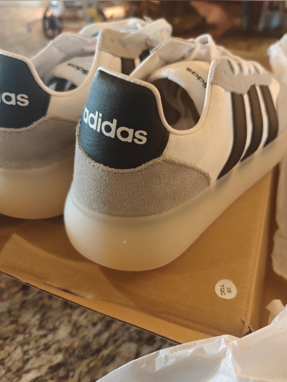 ADIDAS White Black Gray Suede Platform Sneaker